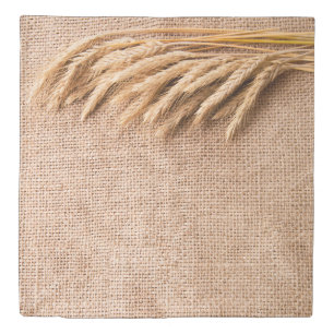 Queen Duvet Cover Wheat on Burlap Sack Country Rus