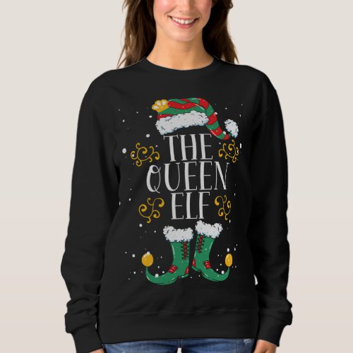 Queen Elf Matching Family Christmas Pajama Sweatshirt