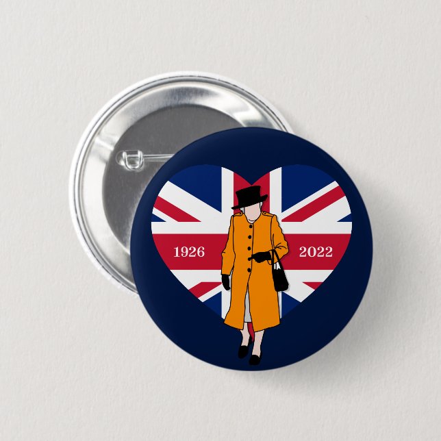 Queen Elisabeth II United Kingdom Queen Of Hearts  Button (Front & Back)