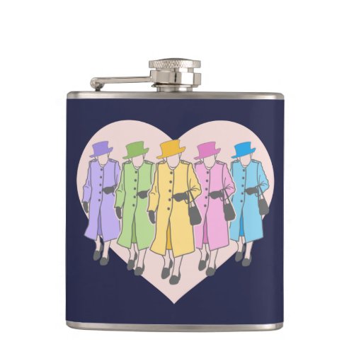 Queen Elisabeth II United Kingdom Queen Of Hearts Flask