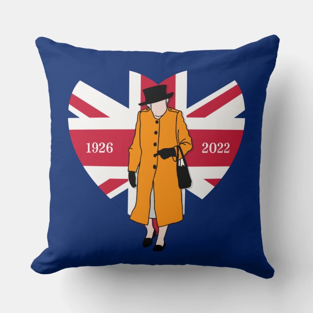 Queen Elisabeth II United Kingdom Queen Of Hearts  Throw Pillow (Front)