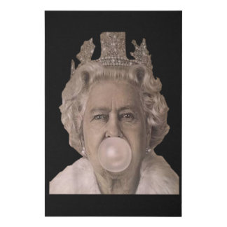 Queen Elithabeth England Uk bubblegum Faux Canvas Print