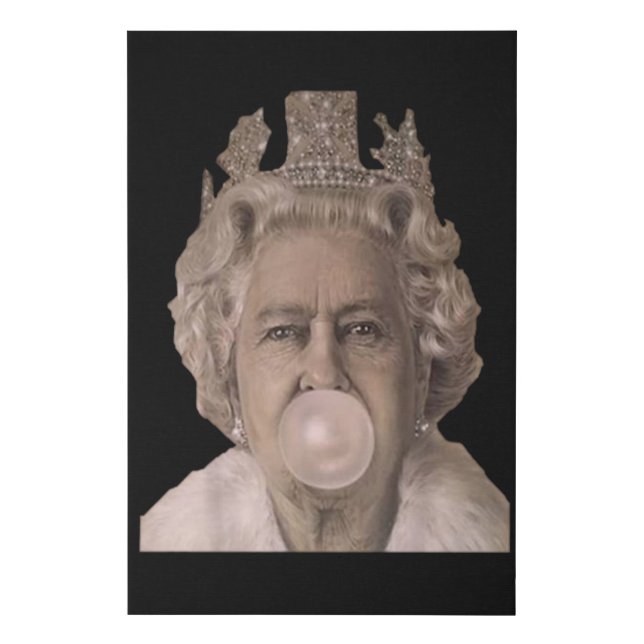 Queen Elithabeth England Uk bubblegum Faux Canvas Print (Front)
