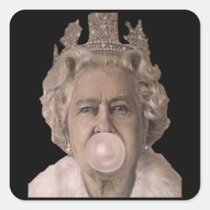 Queen Elithabeth England Uk bubblegum Square Sticker