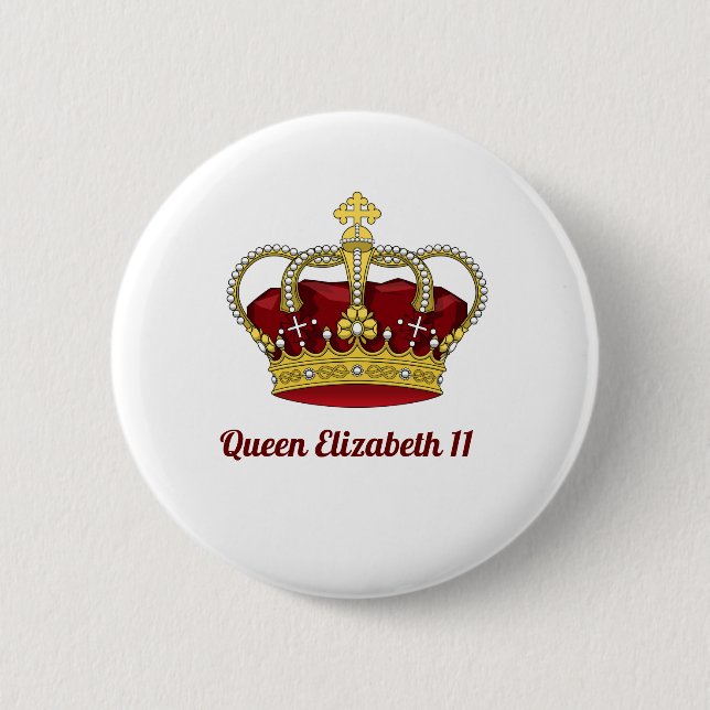 Queen Elizabeth 11 Crown Button (Front)