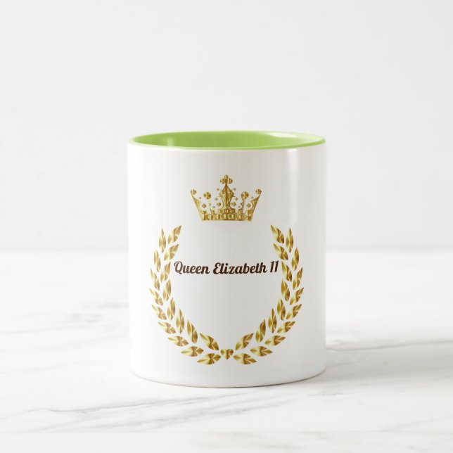 Queen Elizabeth 11 Crown Two-Tone Coffee Mug (Center)