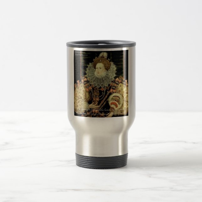 Queen Elizabeth 1 Love/Honour Love Quote Gifts Travel Mug (Center)
