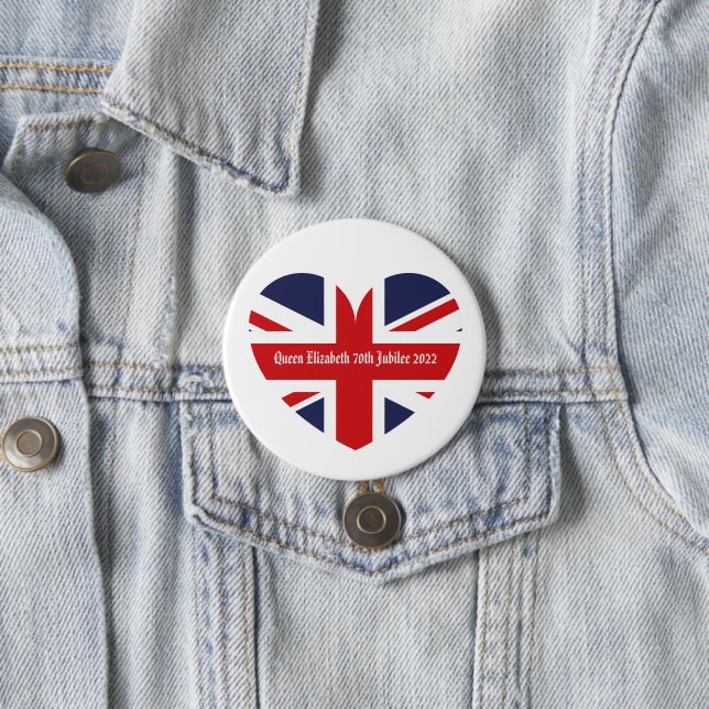 Queen Elizabeth 70th Jubilee 2022 Button (In Situ)