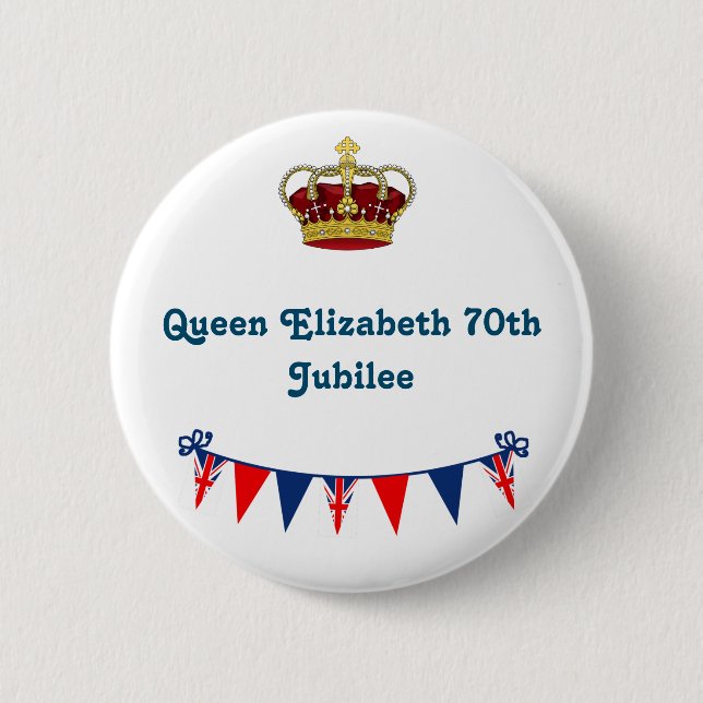 Queen Elizabeth 70th Jubilee Button (Front)