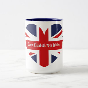 Queen Elizabeth 70th Jubilee Two-Tone Coffee Mug