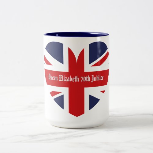 Queen Elizabeth 70th Jubilee  Two_Tone Coffee Mug