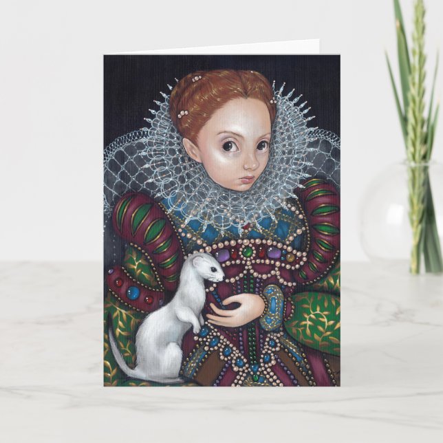 "Queen Elizabeth and an Ermine" Greeting Card (Front)