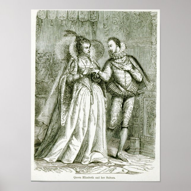 Queen Elizabeth and her Suitors Poster (Front)