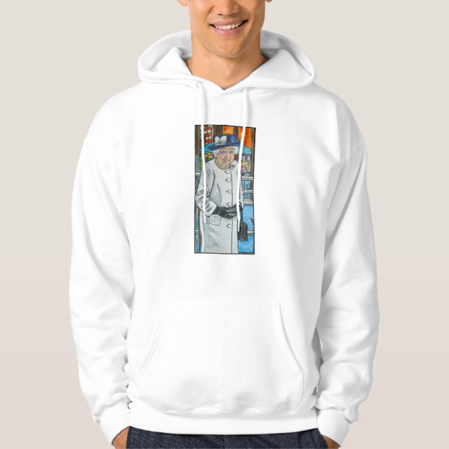 Queen Elizabeth At Paddington Station Hoodie (Front)