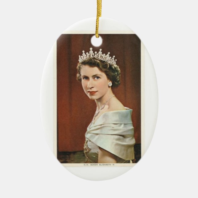 Queen Elizabeth Ceramic Ornament (Front)