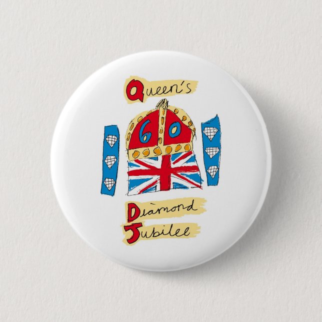 queen elizabeth diamond jubilee 2012 pinback button (Front)