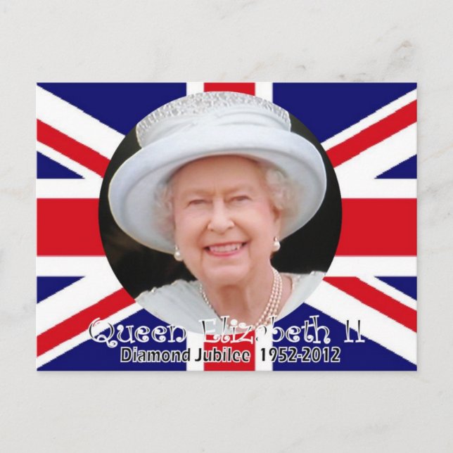 Queen Elizabeth Diamond Jubilee portrait postcard (Front)