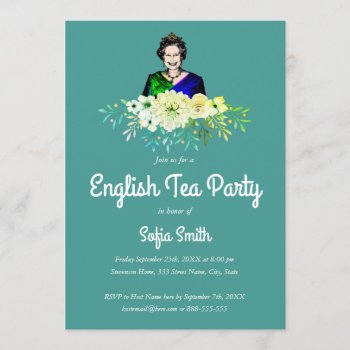 Queen Elizabeth English Tea Party Invitation by Naokko at Zazzle