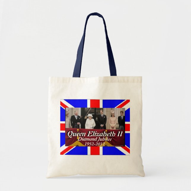 Queen Elizabeth family portrait jubilee flag bag (Front)