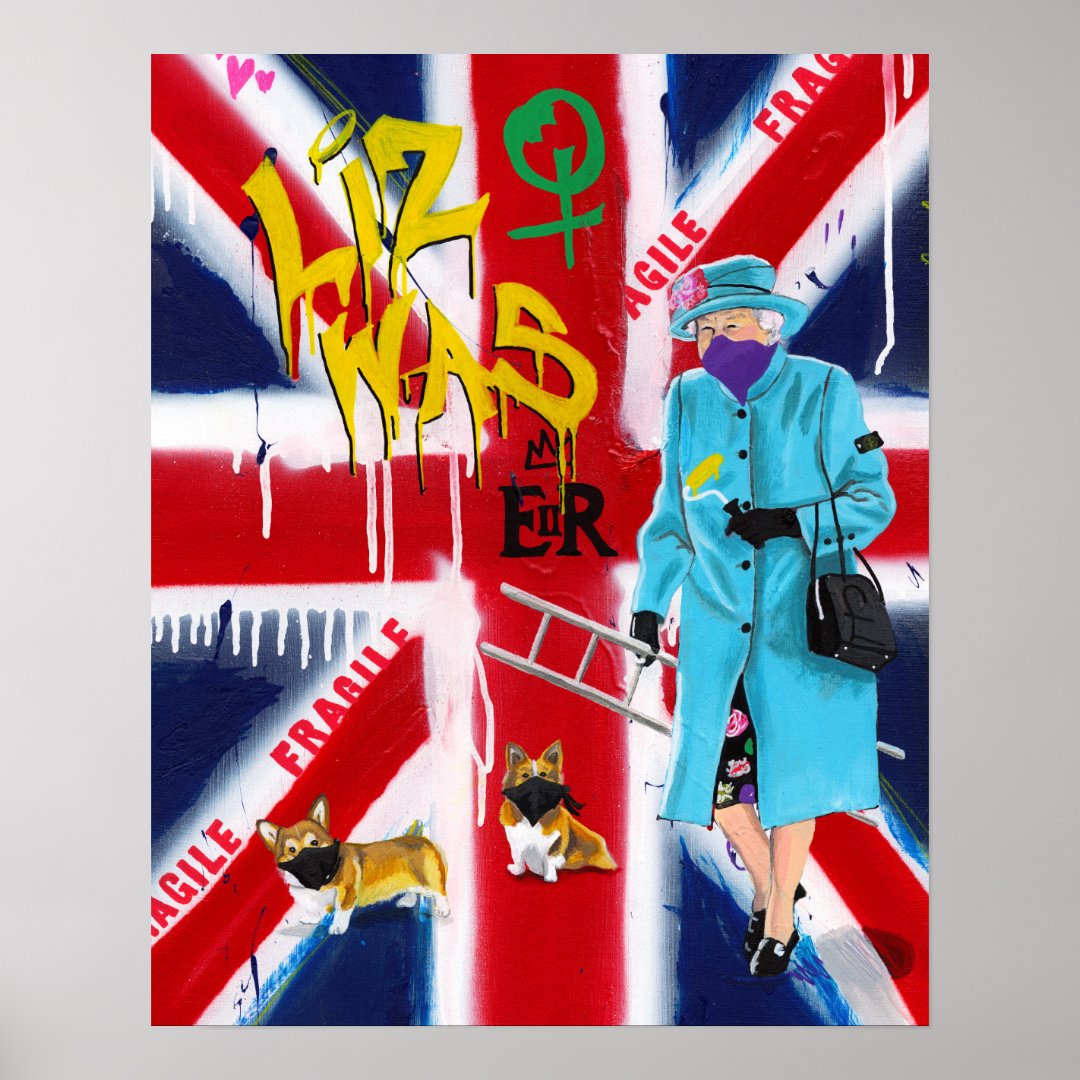 "queen Elizabeth" Graffiti Style Poster Zazzle