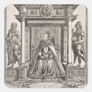 Queen Elizabeth I (1533-1603) as Patron of Geograp Square Sticker