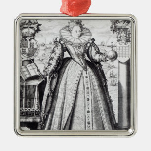 Queen Elizabeth I 1596 Metal Ornament