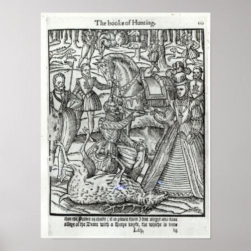 Queen Elizabeth I  at a stag hunt Poster