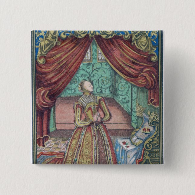 Queen Elizabeth I at Prayer, frontispiece Button (Front)