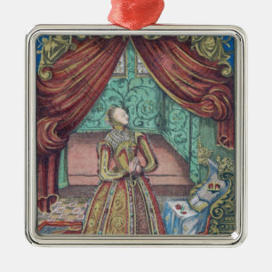 Queen Elizabeth I at Prayer, frontispiece Metal Ornament