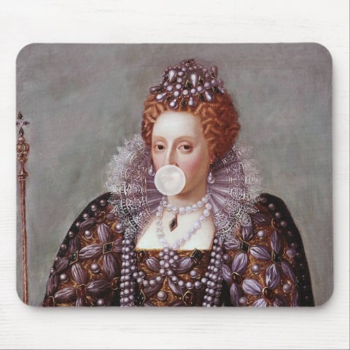 Queen Elizabeth I blowing bubble gum  Mouse Pad