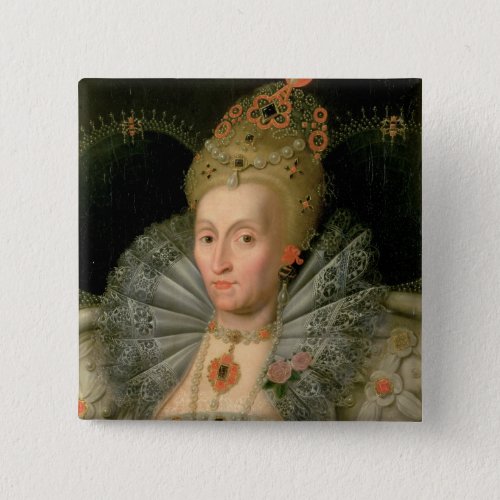 Queen Elizabeth I bust length portrait see also Pinback Button