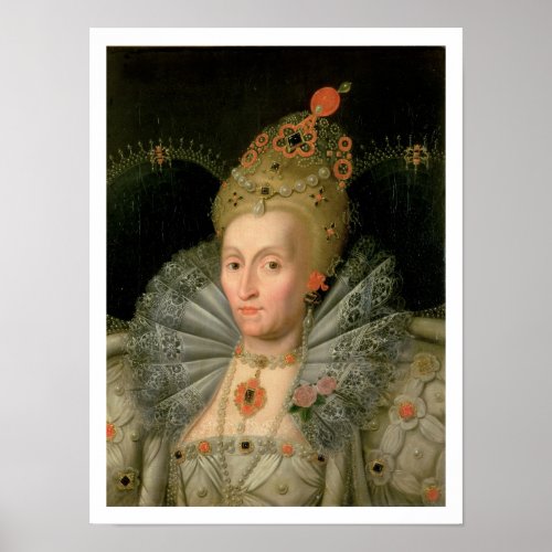 Queen Elizabeth I bust length portrait see also Poster