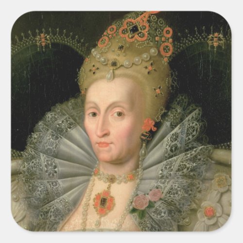 Queen Elizabeth I bust length portrait see also Square Sticker