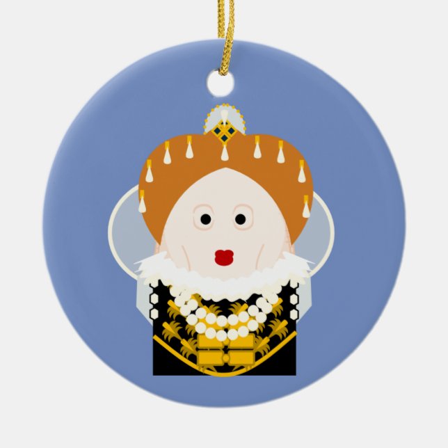 Queen Elizabeth I Ceramic Ornament (Front)