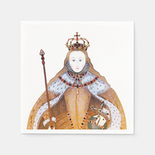 Queen Elizabeth I - historical illustration Napkins (Front)