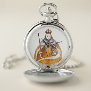 Queen Elizabeth I - historical illustration Pocket Watch
