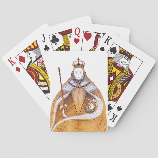 Queen Elizabeth I - historical illustration Poker Cards (Back)