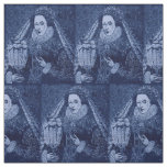 Queen Elizabeth I in blue print Fabric