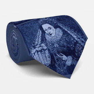 Queen Elizabeth I in blue print  Neck Tie