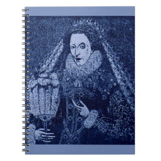 Queen Elizabeth I in blue print Notebook