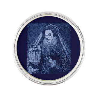 Queen Elizabeth I in blue print Pin