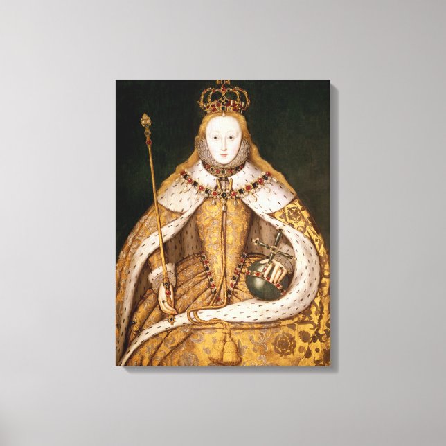 Queen Elizabeth I in Coronation Robes Canvas Print (Front)