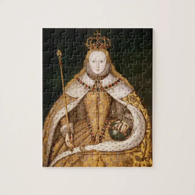 Queen Elizabeth I in Coronation Robes Jigsaw Puzzle Zazzle