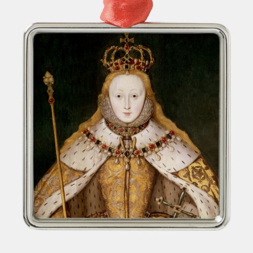 Queen Elizabeth I in Coronation Robes Metal Ornament