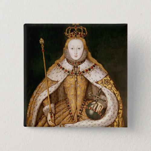 Queen Elizabeth I in Coronation Robes Pinback Button
