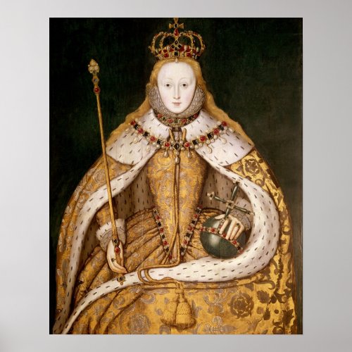 Queen Elizabeth I in Coronation Robes Poster