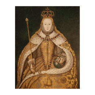 Queen Elizabeth I in Coronation Robes Wood Wall Decor