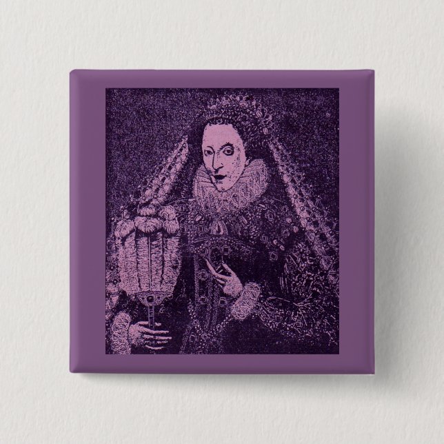 Queen Elizabeth I in lavender Pinback Button (Front)