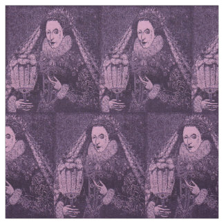 Queen Elizabeth I in lavender print novelty print Fabric
