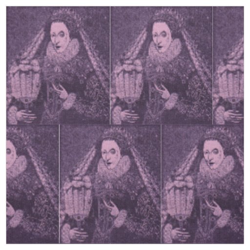 Queen Elizabeth I in lavender print novelty print Fabric